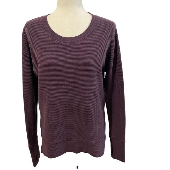 Athleta Coaster Luxe Waffle Sweatshirt Women's Size S Purple - Picture 1 of 14